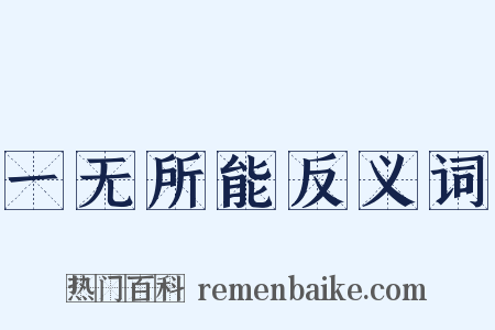 一无所能反义词是什么意思的图片